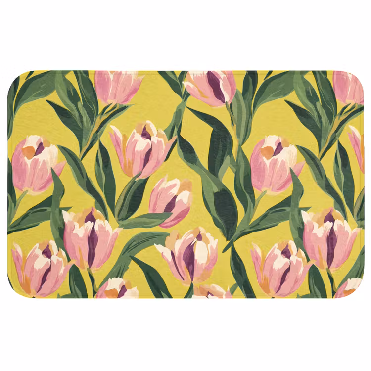 Tulpen - Botanisch - Geel Badmat klein 997 -3d