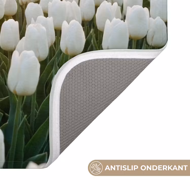Tulpen - Landschap - Wit Badmat klein -USP_AntislipNL