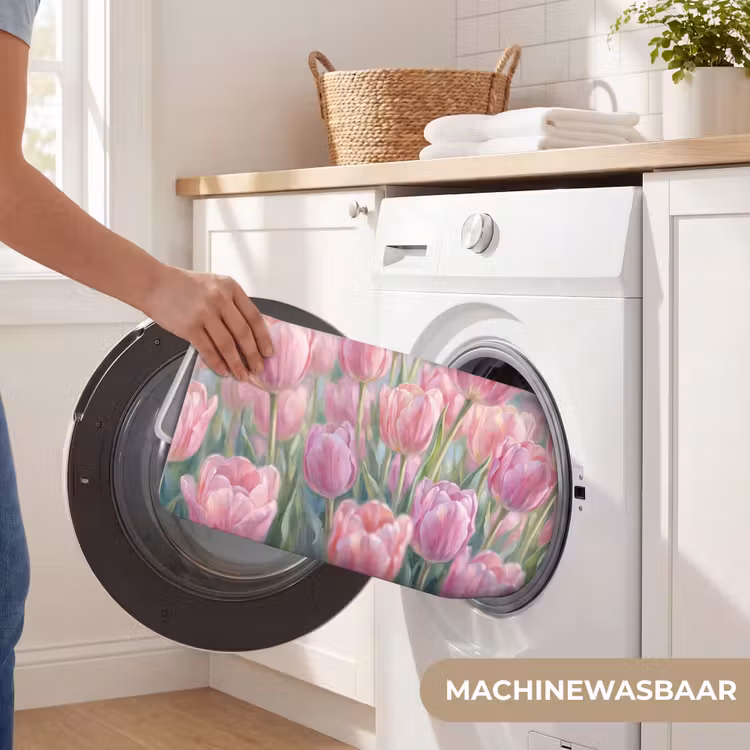 Tulpen - Veld - Lente - Roze Badmat klein -USP_WasbaarNL