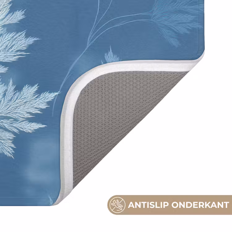 Varen - Botanisch - Patroon - Grijsblauw Badmat middel 997 -USP_AntislipNL