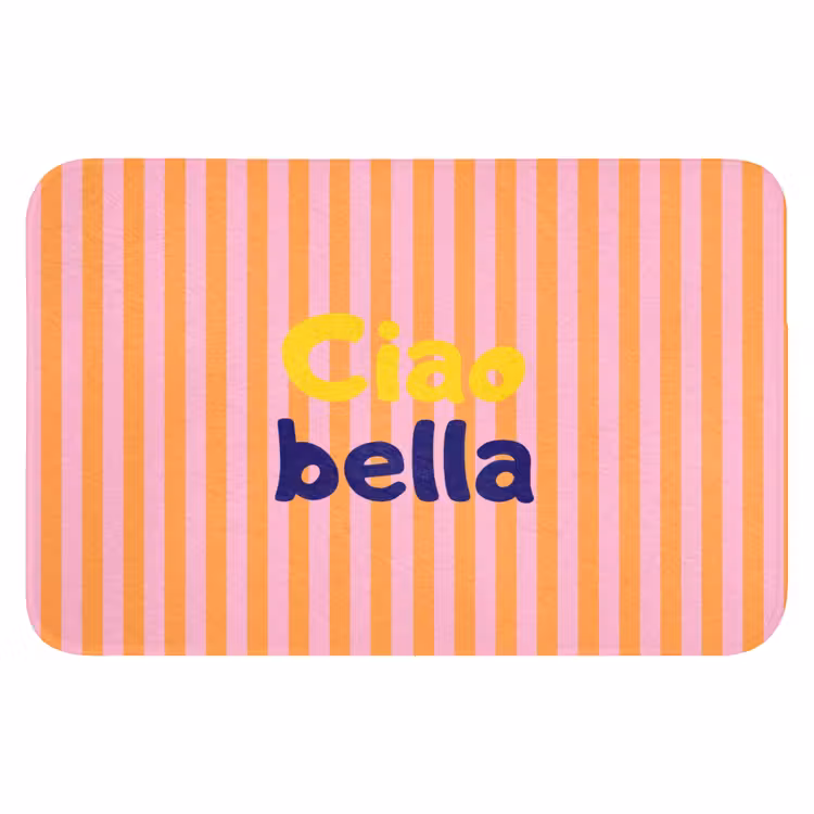 Verticaal - Strepen - Oranje - Ciao bella Badmat klein -3d