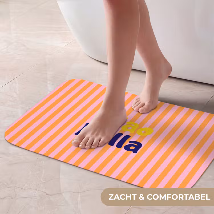 Verticaal - Strepen - Oranje - Ciao bella Badmat klein -USP_ZachtNL