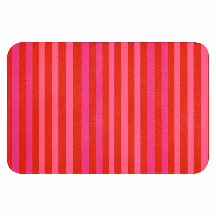 Verticaal - Strepen - Roze Badmat klein 997 -3d