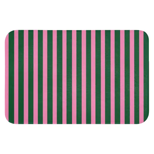 Verticale strepen - Groen - Roze Badmat klein 997 -3d