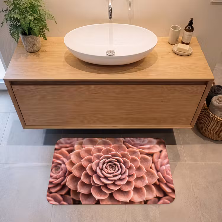 Vetplant - Organisch - Roze Badmat klein -sfeer1