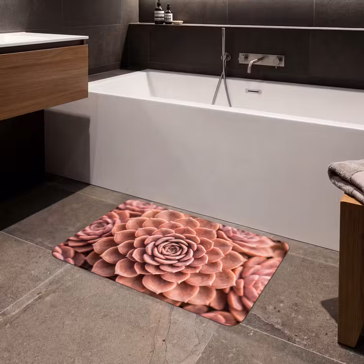Vetplant - Organisch - Roze Badmat klein -sfeer3
