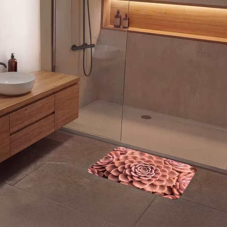 Vetplant - Organisch - Roze Badmat klein -sfeer2