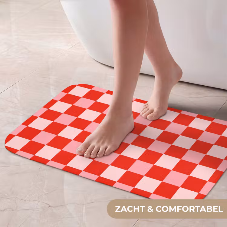 Vierkant - Klassiek - Rood Badmat klein 997 -USP_ZachtNL