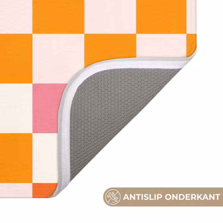 Vierkant - Patroon - Oranje Badmat klein 997 -USP_AntislipNL
