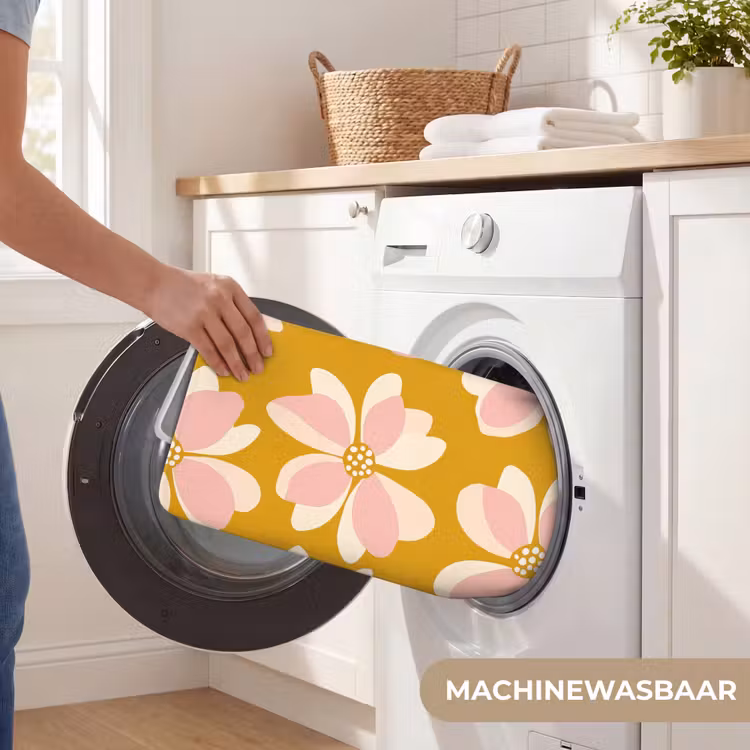 Vintage - Bloemen - Okergeel Badmat middel 997 -USP_WasbaarNL