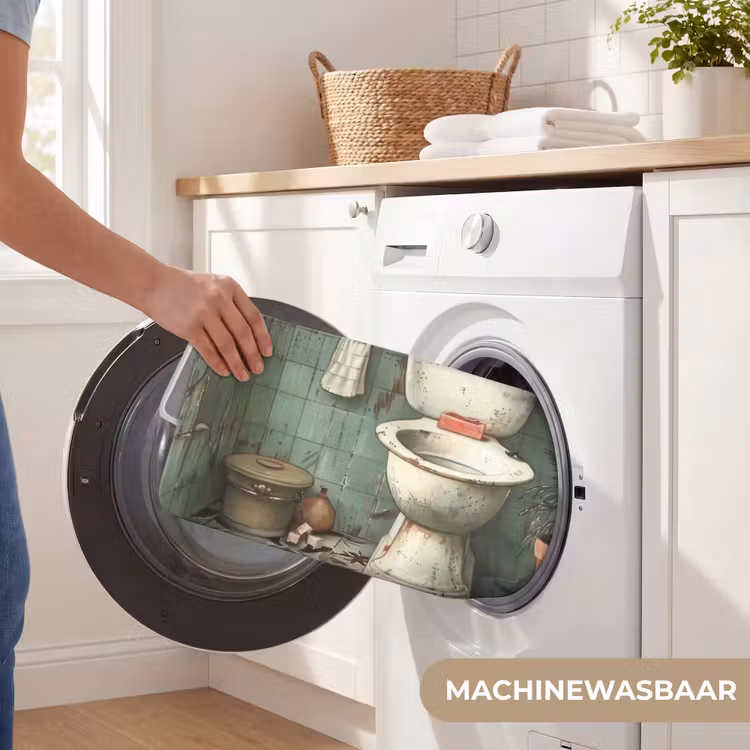 Vintage - Toilet - Illustratie Badmat klein -USP_WasbaarNL