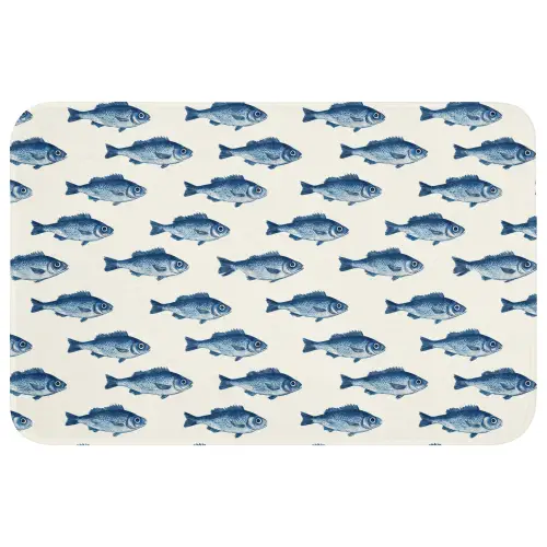 Vis - Patroon - Blauw Badmat klein 997 -3d