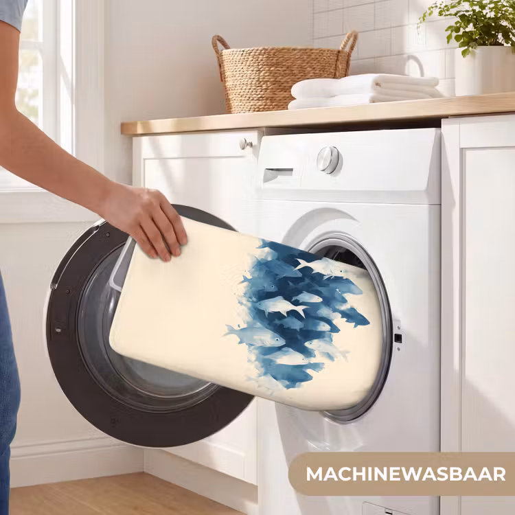 Vissen - Minimalistisch - Blauw Badmat klein -USP_WasbaarNL