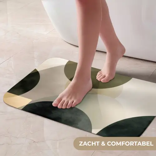 Vlakken - Abstract - Beige - Cirkels Badmat klein -USP_ZachtNL