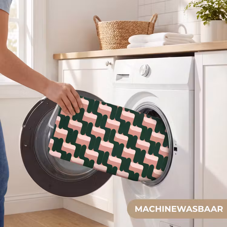 Vlechtpatroon - Groen - Roze - Geometrisch Badmat klein 997 -USP_WasbaarNL