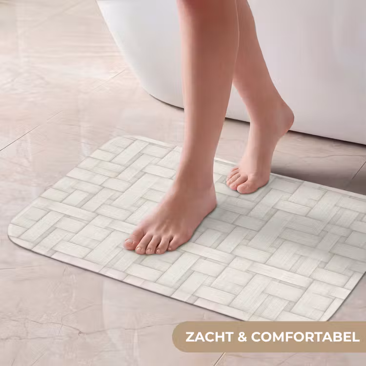 Vlechtwerk - Banen - Beige Badmat klein 997 -USP_ZachtNL