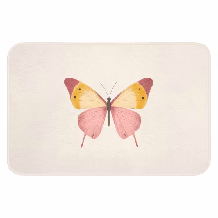 Vlinder - Illustratie - Roze Badmat klein -3d