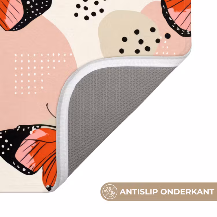 Vlinders - Retro - Kleurrijk Badmat klein 997 -USP_AntislipNL