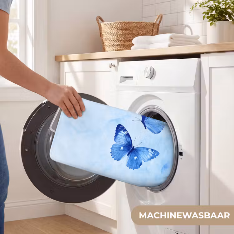 Vlinders - Sierlijk - Blauw Badmat klein -USP_WasbaarNL