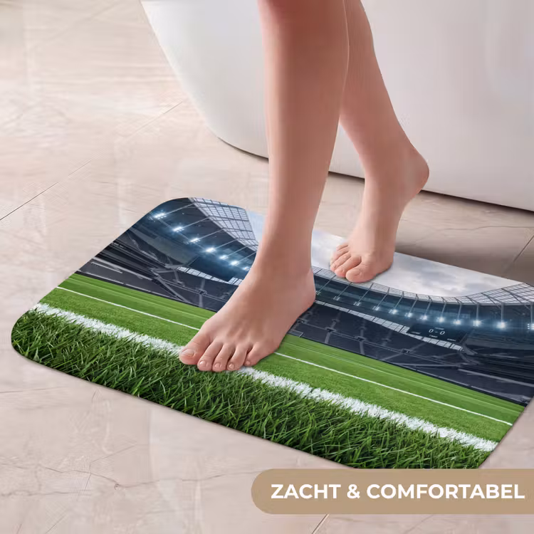 Voetbal - Stadion - Sport - Groen Badmat klein -USP_ZachtNL
