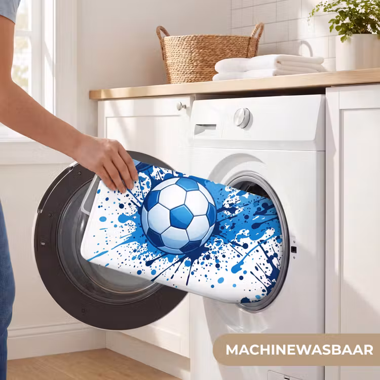 Voetballen - Verf - Sport - Blauw Badmat klein -USP_WasbaarNL