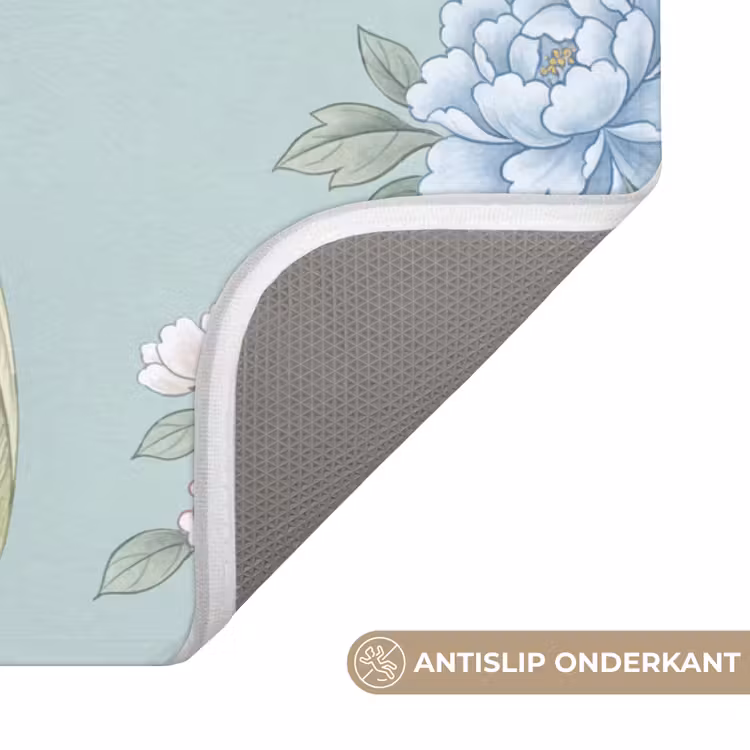 Vogel - Bloemen - Kleurrijk Badmat klein -USP_AntislipNL