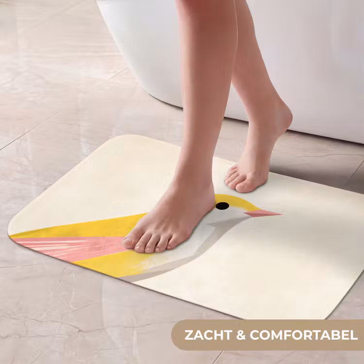 Vogel - Minimalistisch - Geel Badmat klein -USP_ZachtNL