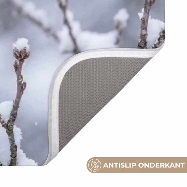 Vogel - Tak - Sneeuw - Winter Badmat middel -USP_AntislipNL