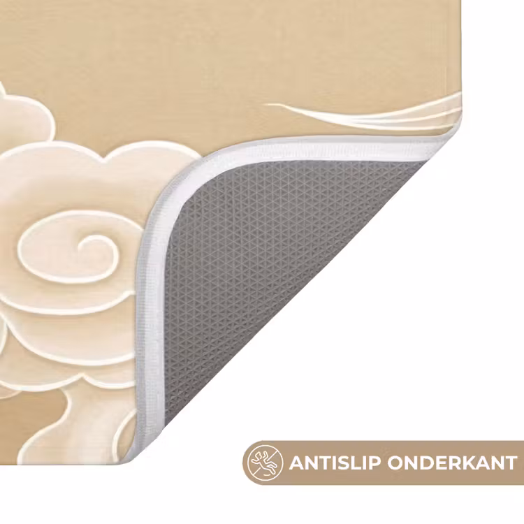 Vogels - Vliegen - Beige Badmat middel -USP_AntislipNL