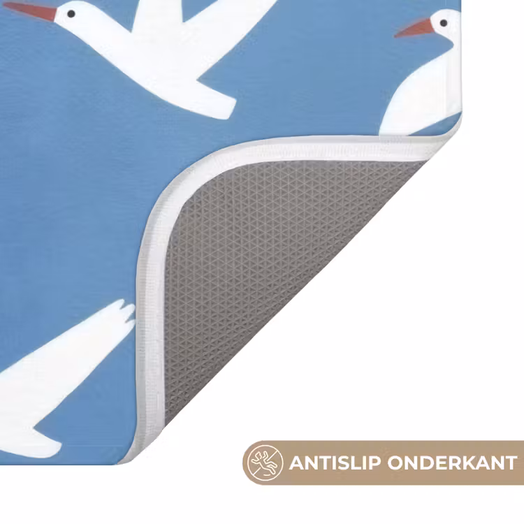 Vogels - Wit - Patroon Badmat klein -USP_AntislipNL