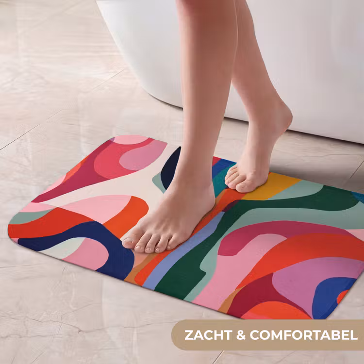 Vormen - Bochten - Kleurrijk - Abstract Badmat klein -USP_ZachtNL