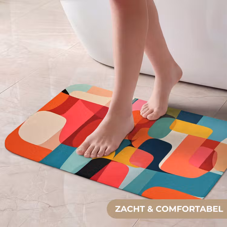 Vormen - Kleurrijk - Abstract - Vlakken Badmat klein -USP_ZachtNL