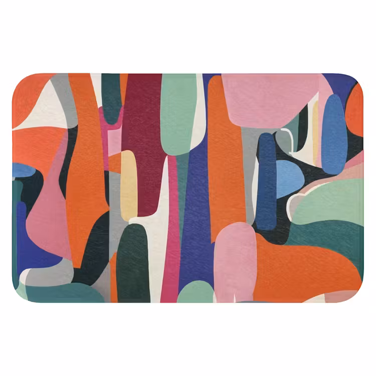 Vormen - Ritmisch - Kleuren - Abstract Badmat klein -3d
