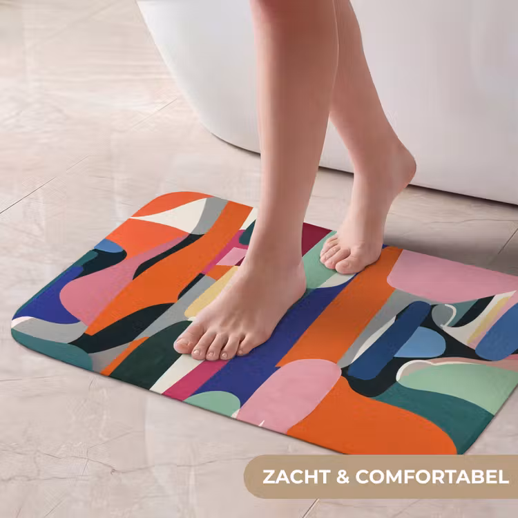 Vormen - Ritmisch - Kleuren - Abstract Badmat klein -USP_ZachtNL