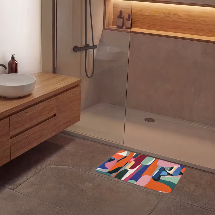 Vormen - Ritmisch - Kleuren - Abstract Badmat klein -sfeer2