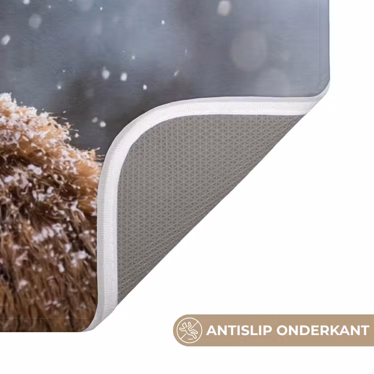 Vos - Sneeuwval - Portret - Winter - Sfeervol Badmat klein -USP_AntislipNL