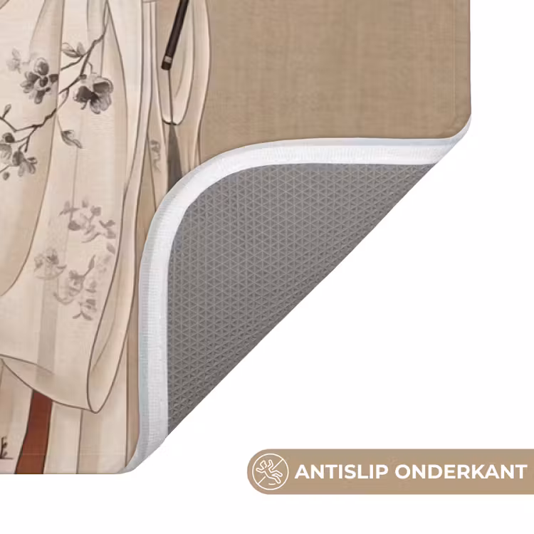 Vrouw - Azië - Kunst - Beige Badmat middel -USP_AntislipNL