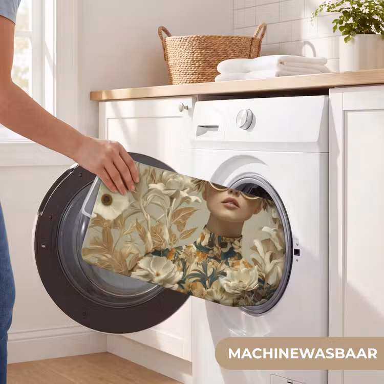 Vrouw - Bloemen - Zonnebril - Wit Badmat klein -USP_WasbaarNL