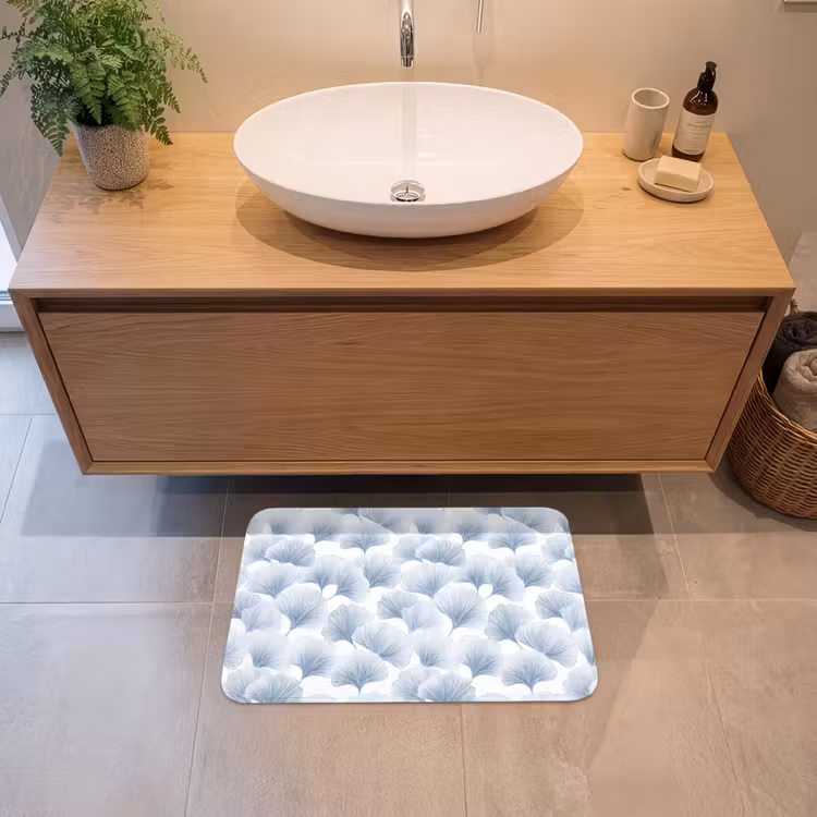 Waaier - Modern - Blauw Badmat klein 997 -sfeer1