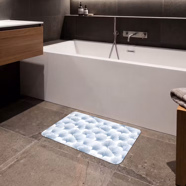 Waaier - Modern - Blauw Badmat klein 997 -sfeer3