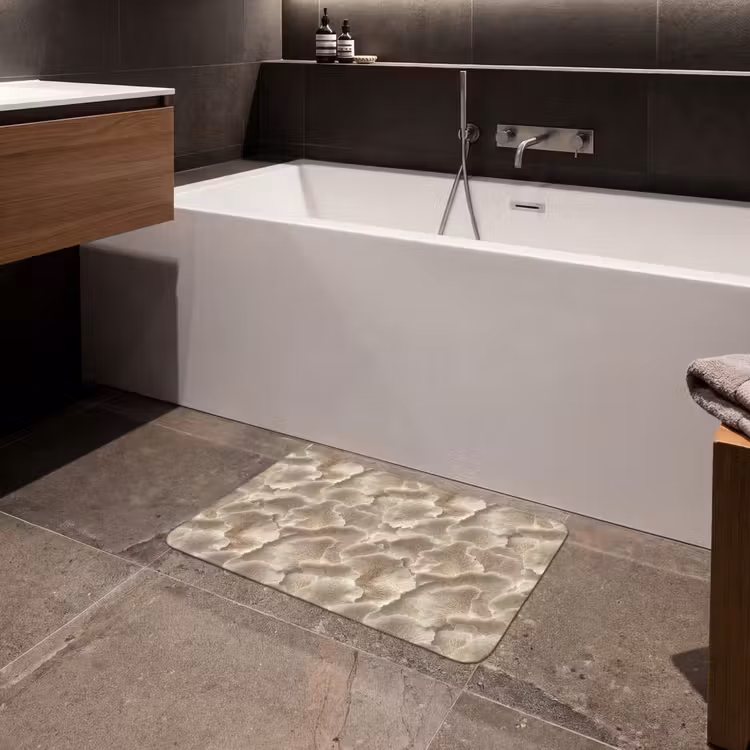 Waaierstructuren - Beige - Vezeltextuur Badmat klein 997 -sfeer3