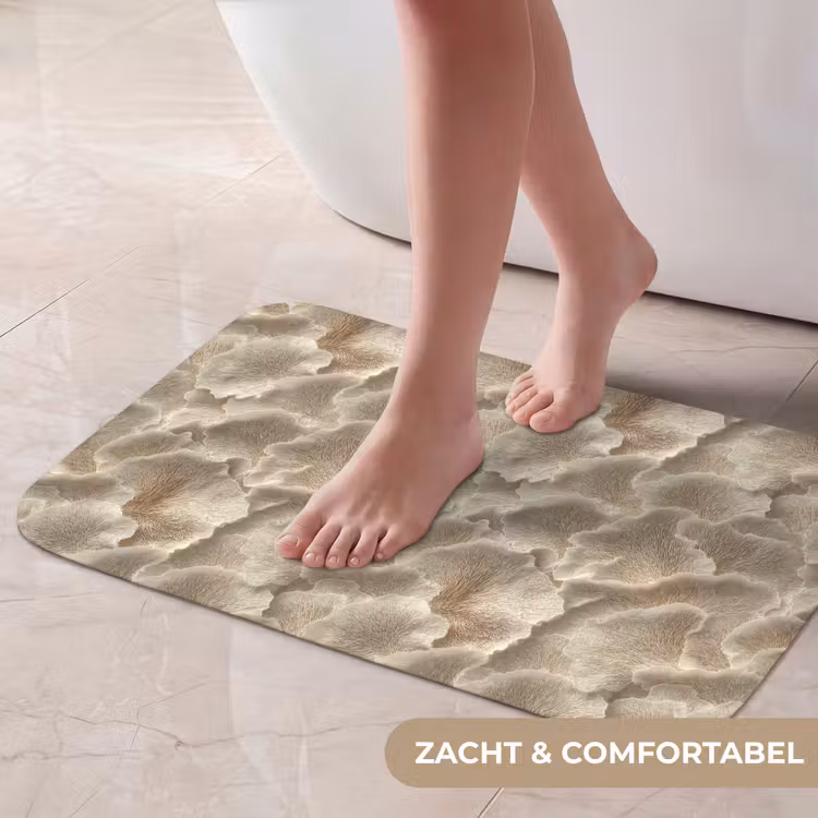 Waaierstructuren - Beige - Vezeltextuur Badmat klein 997 -USP_ZachtNL