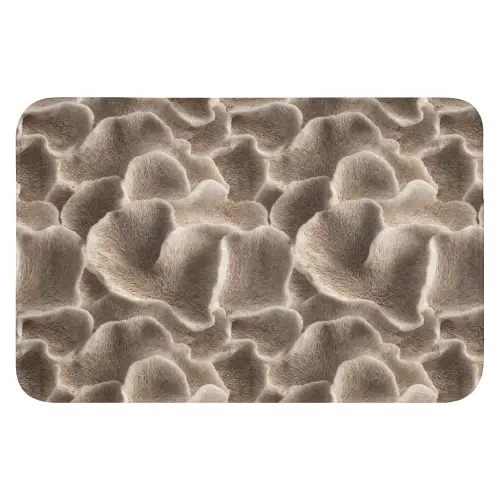 Waaiervorm - Beige - Vezel textuur Badmat klein 997 -3d