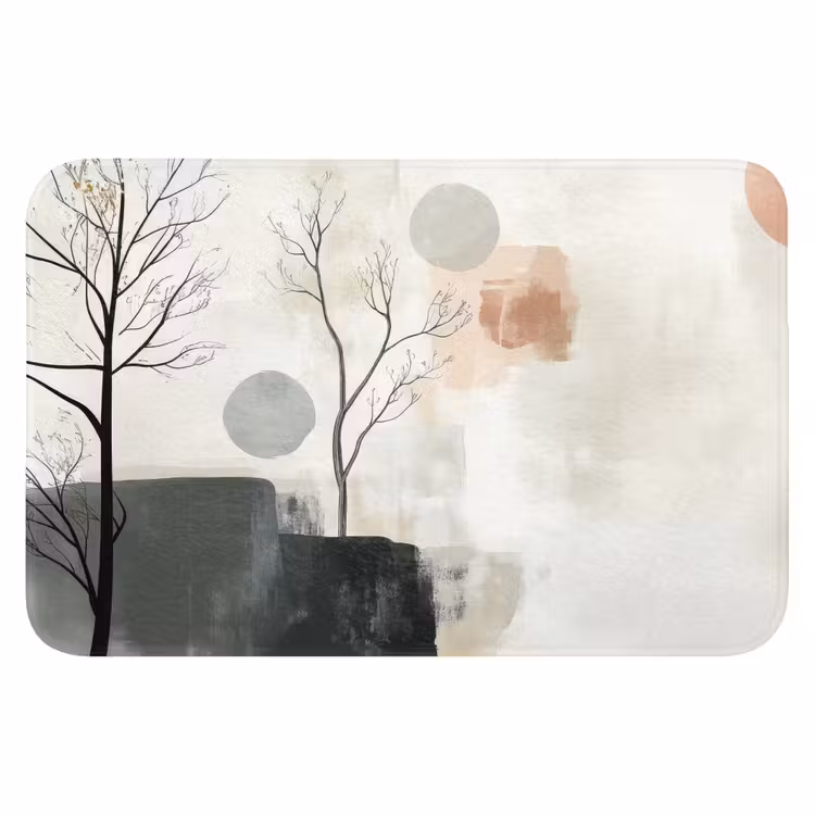 Wabi sabi - Beige - Plant Badmat klein -3d