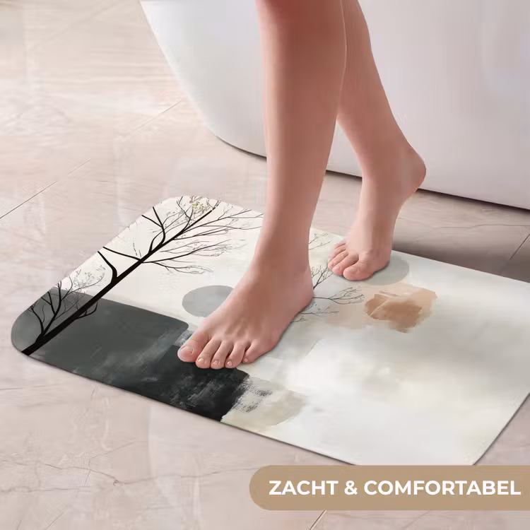 Wabi sabi - Beige - Plant Badmat klein -USP_ZachtNL