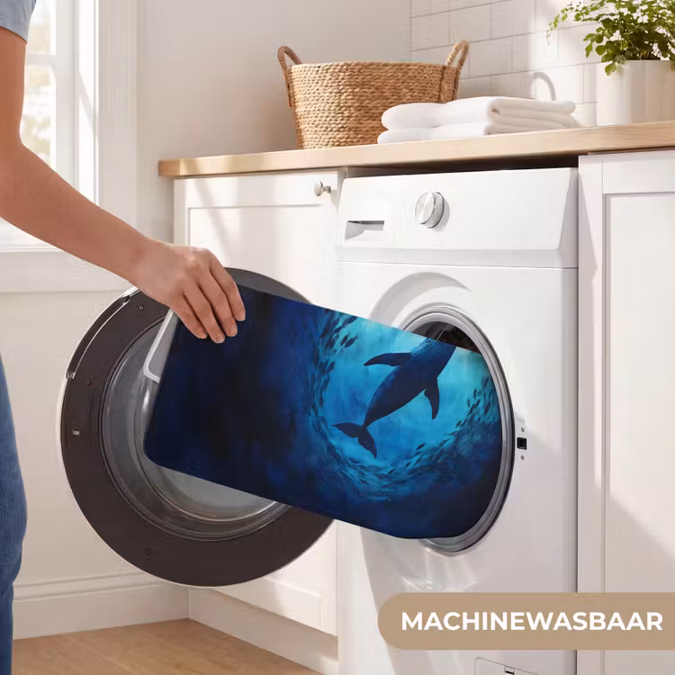 Walvis - Vissen - Donkerblauw Badmat klein -USP_WasbaarNL