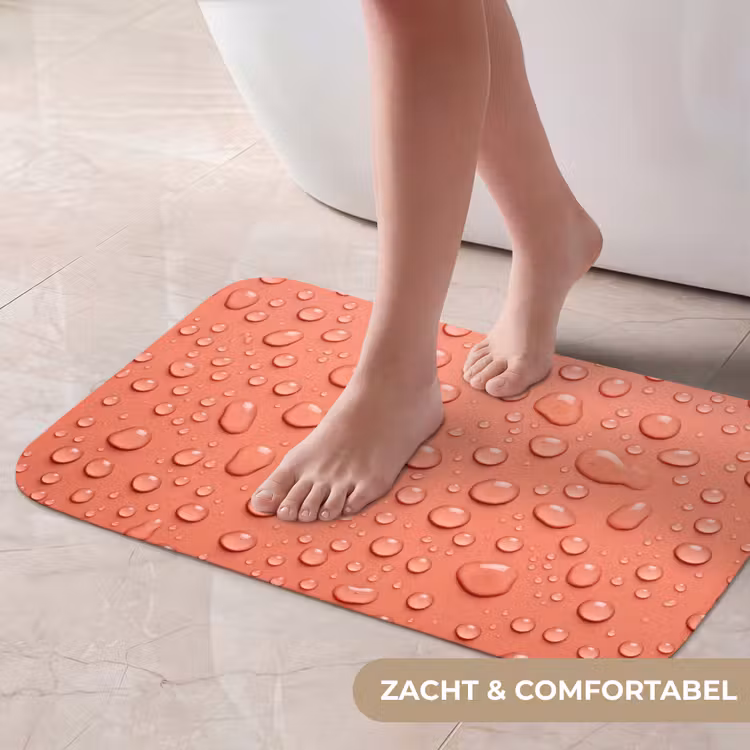 Water - Druppels - Roze Badmat klein -USP_ZachtNL