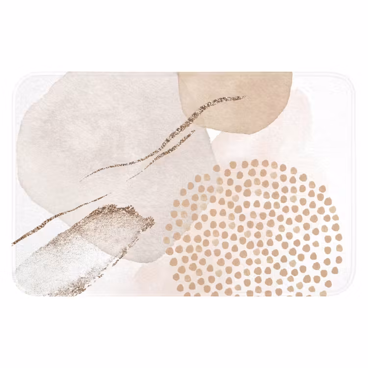 Watercolor - Beige - Pastel - Modern - Abstract Badmat klein -3d