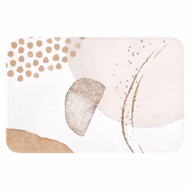 Watercolor - Pastel - Beige - Abstract - Modern Badmat klein -3d