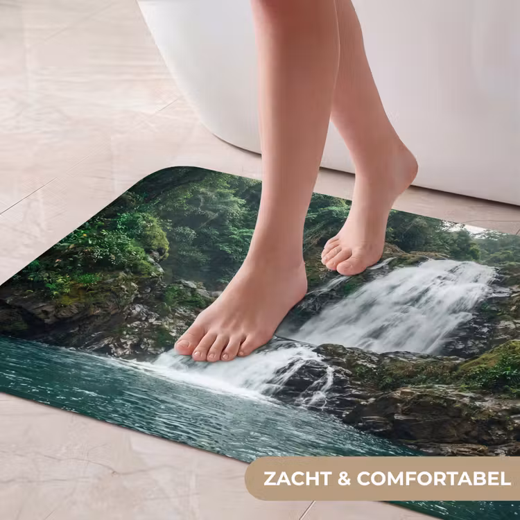 Waterval - Bos - Natuur - Groen Badmat middel -USP_ZachtNL
